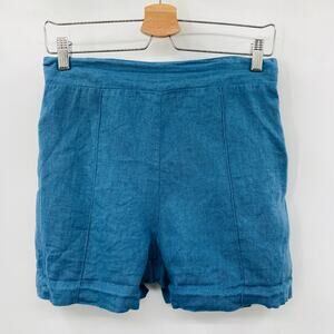 Linen Handmade Studio Cornflower Blue Tori Shorts
